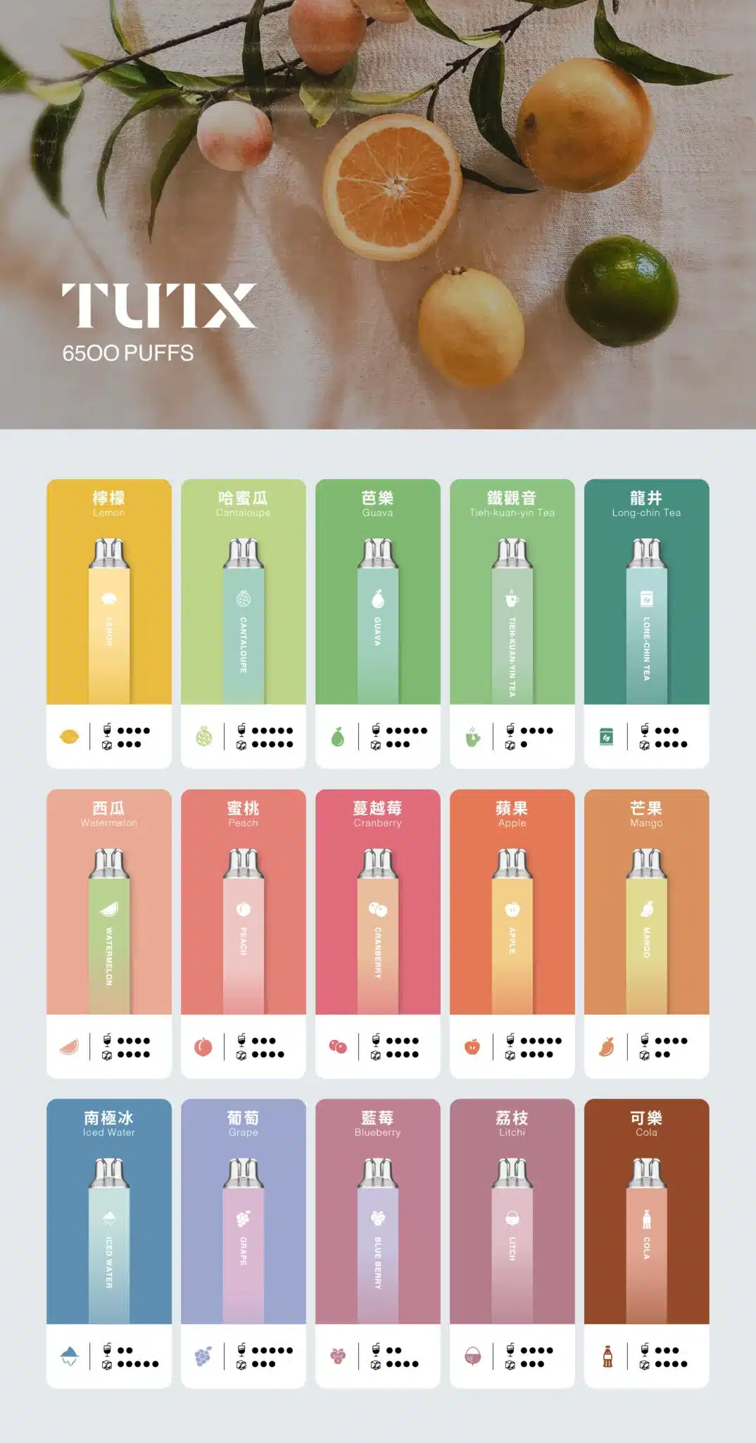 TUTX 拋棄式電子煙 6500口