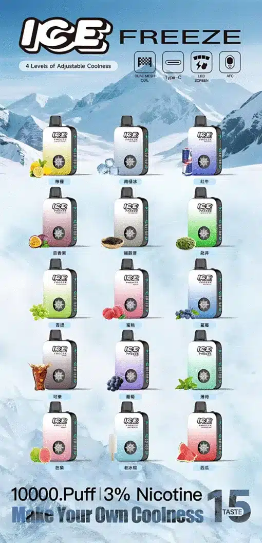 ICE FREEZE 10000口 一次性電子煙(四檔冰感可調)